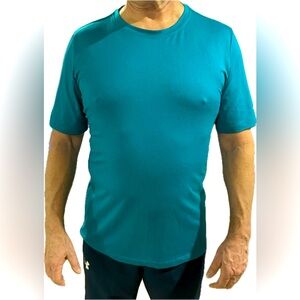 ASICS Men’s Shirt Sleeve Workout Shirt Breathable Soft Teal Size M Like New